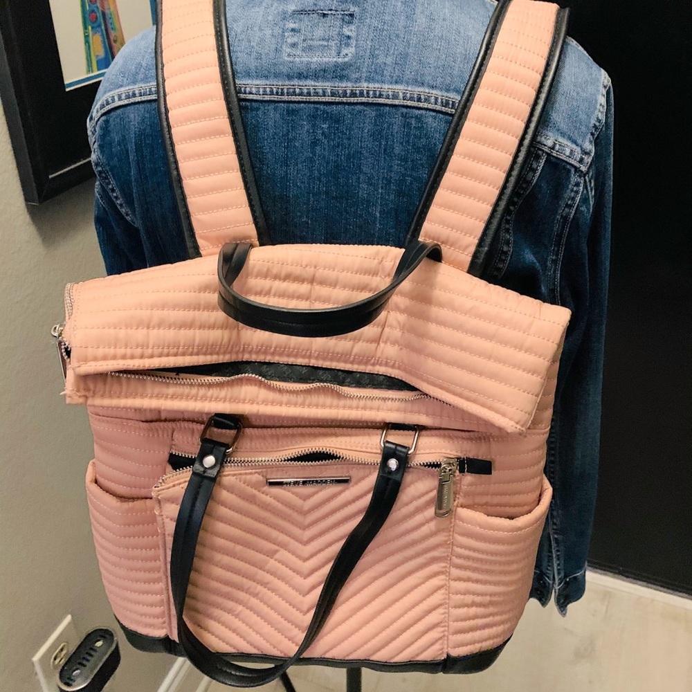 Steve Madden pink backpack purse